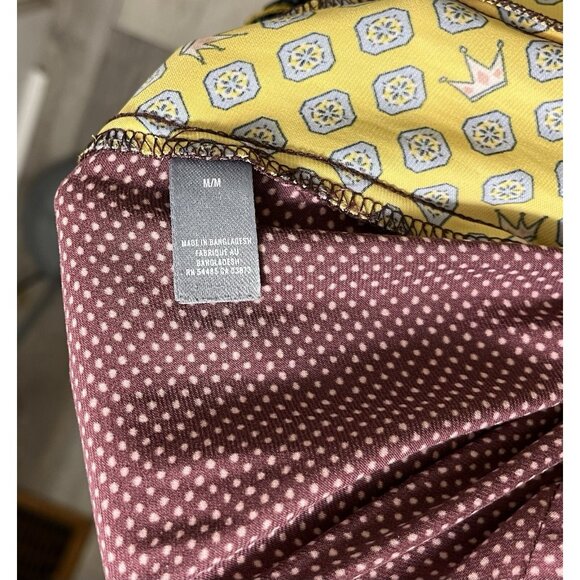 Aerie Polka Dot Crown Patchwork Colorblock Boho Wide Leg Lounge Pants Size M - Picture 7 of 8